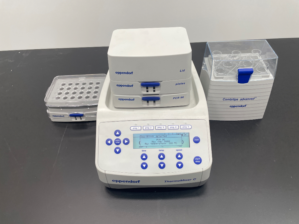 Image of Eppendorf ThermoMixer C with PCR 96, Plate, and 1.5 mL Blocks